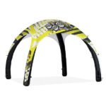 Aero Dome opblaasbare tent 3x3m zwarte frame met gele stofkleur