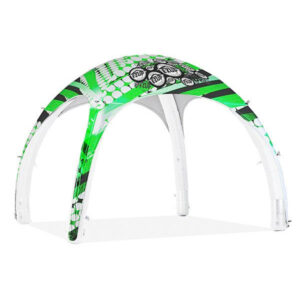Aero Dome opblaasbare tent 3x3m witte frame met groene stofkleur