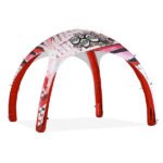 Aero Dome opblaasbare tent 3x3m rode frame met rode stofkleur