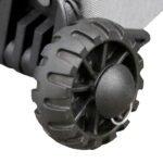 Patriot tent met ventilatieopening 3x3m staal grijze frame met stofkleur grijs close-up van de wieltjes